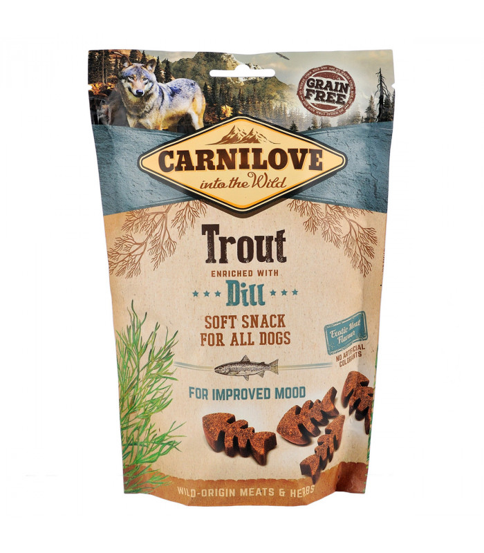 Ласощі Carnilove для собак Карнілав Дог Семі Моіст з фореллю та кропом 200г Carnilove - 1 - 8595602528912