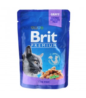 Корм Brit Premium консервований для котів Бріт Преміум з тріскою 100г Brit Premium - 1 - 8595602506002