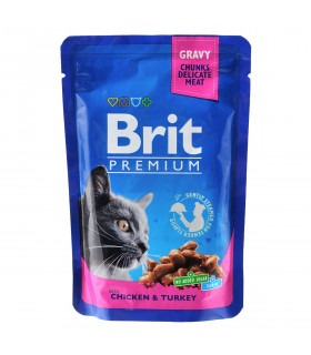 Корм Brit Premium консервований для котів Бріт Преміум з куркою та індичкою 100г Brit Premium - 1 - 8595602506019