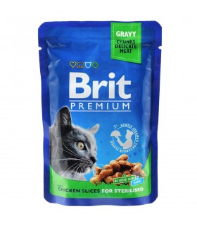 Корм Brit Premium консервований для стерилізованих котів Бріт Преміум з куркою 100г Brit Premium - 1 - 8595602506033