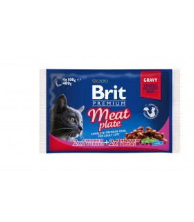 Brit Premium Cat MEAT PLATE - м'ясна тарілка - набір вологих кормів для котів (4 шт. х 100 г) Brit Premium - 1 - 8595602506262
