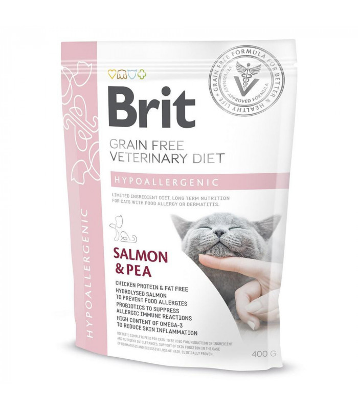 Корм Brit GF Veterinary Diets Cat Hypoallergecnic для котів з харчовою алергією з лососем та горохом Brit VetDiets - 2 - 