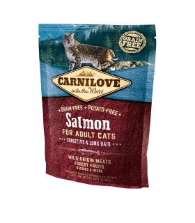 Сухий корм для котів з чутливим травленням Carnilove Cat Salmon - Sensitive & Long Hair лосось Carnilove - 1 -  2