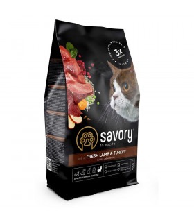 Сухий корм Savory для котів з чутливим травленням зі свіжим м’ясом ягняти та індички Savory - 1 -  2