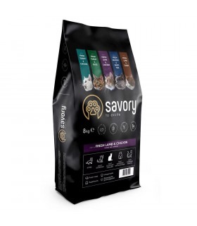 Сухий корм Savory для стерилізованих котів зі свіжим м’ясом ягняти та курки Savory - 1 - 