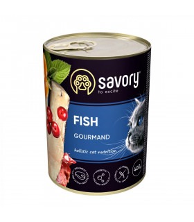 Корм SAVORY вологий повнораціонний для дорослих вибагливих котів з рибою Savory - 5 - 