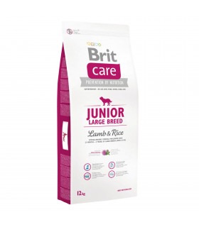 Сухий корм для цуценят та молодих собак великих порід (вагою від 25 кг) Brit Care Junior Large Breed Lamb & Rice ягня та рис Bri