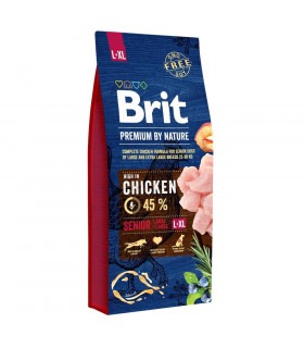 Корм Brit Premium Dog Senior L+XL сухий для собак великих та гігантських порід вагою 25-90кг похилого віку з куркою Brit Premium