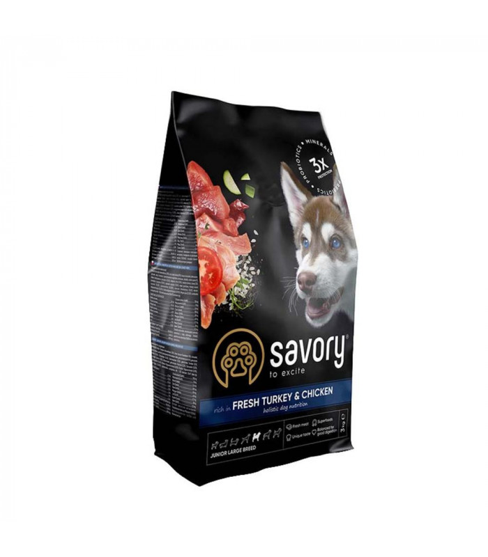 Корм SAVORY сухий для юніорів великих порід зі свіжою індичкою і куркою Savory - 2 - 