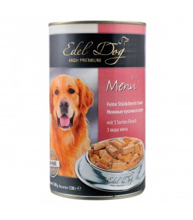 Корм Edel Dog вологий для собак три види м'яса Edel - 1 - 
