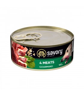 Корм SAVORY 4 Meats вологий повнораціонний для дорослих собак усіх порід з чотирма видами м’яса Savory - 1 -  2