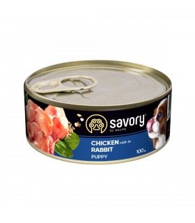 Корм SAVORY Chicken rich in Rabbit вологий повнораціонний для цуценят усіх порід з кроликом та куркою Savory - 1 -  2