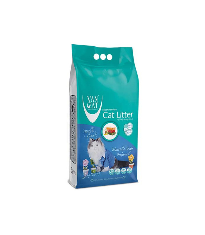 Наповнювач Бентонітовий для котячого туалету Van Cat Super Premium Quality Marseille Soap грудкувальний 5 кг (6 л) Van Cat - 1 -
