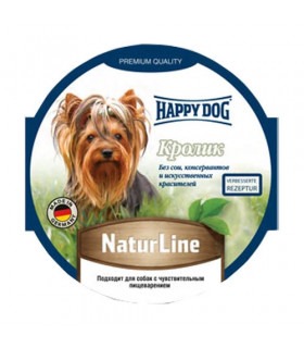 Вологий корм Happy Dog NaturLine для дорослих собак до 10 кг з чутливим травленням, з кроликом, 85 г Happy dog - 1 - 40030243450