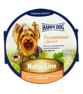 Вологий корм Happy Dog NaturLine для дорослих собак до 10 кг з чутливим травленням, з телятиною, 85 г Happy dog - 1 - 4003024345