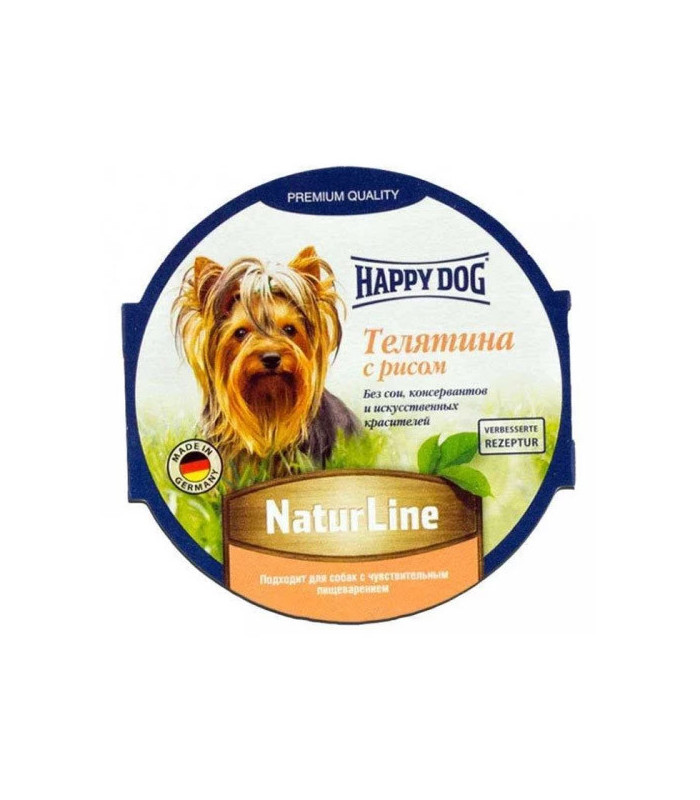 Вологий корм Happy Dog NaturLine для дорослих собак до 10 кг з чутливим травленням, з телятиною, 85 г Happy dog - 1 - 4003024345