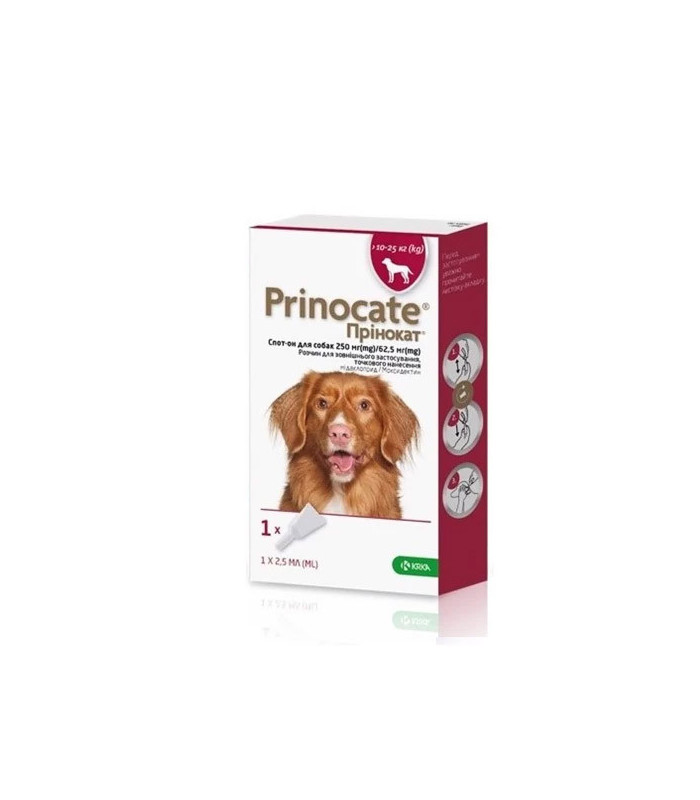 Краплі від бліх та паразитів KRKA Prinocate (Принокат) для собак 10-25 кг 2.5 мл №3 Prinocate - 1 - 3838989720711