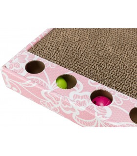 Дряпка Trixie з двома кульками та котячою м'ятою, картон, рожева, 48 × 5 × 25 см Trixie - 1 - 4011905480053 2