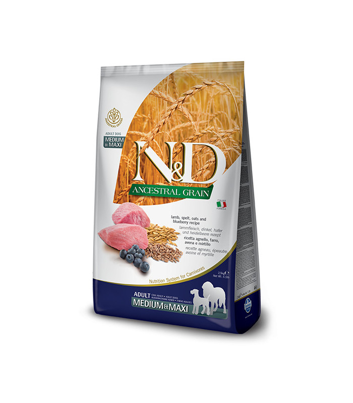 Farmina N&D LOW GRAIN Низькозерновий сухий корм для собак середніх та великих порід з ягням та чорницею Farmina - 1 - 