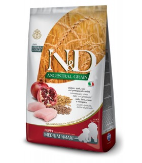 Farmina N&D LOW GRAIN Низькозерновий сухий корм для цуценят середніх та великих порід з куркою та гранатом Farmina - 1 - 