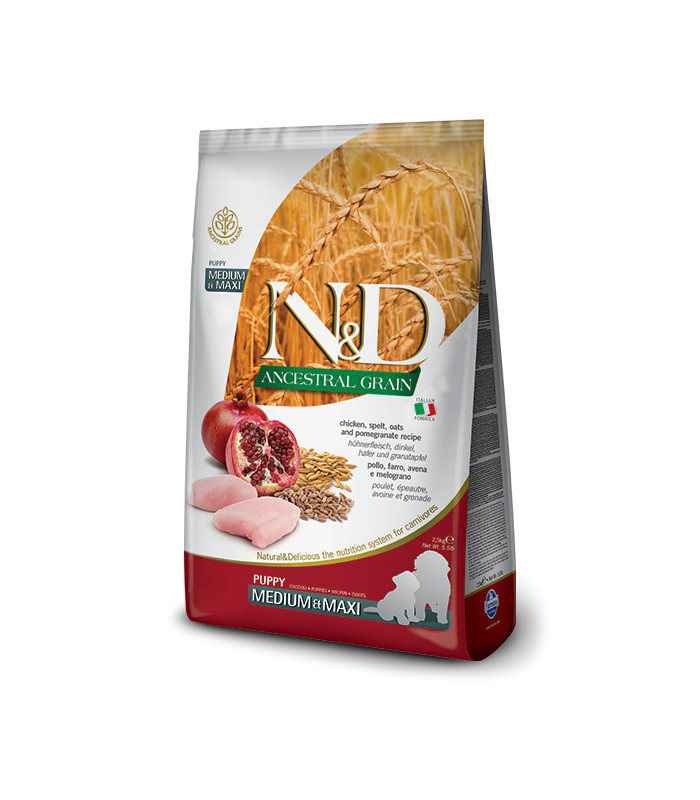 Farmina N&D LOW GRAIN Низькозерновий сухий корм для цуценят середніх та великих порід з куркою та гранатом Farmina - 1 - 