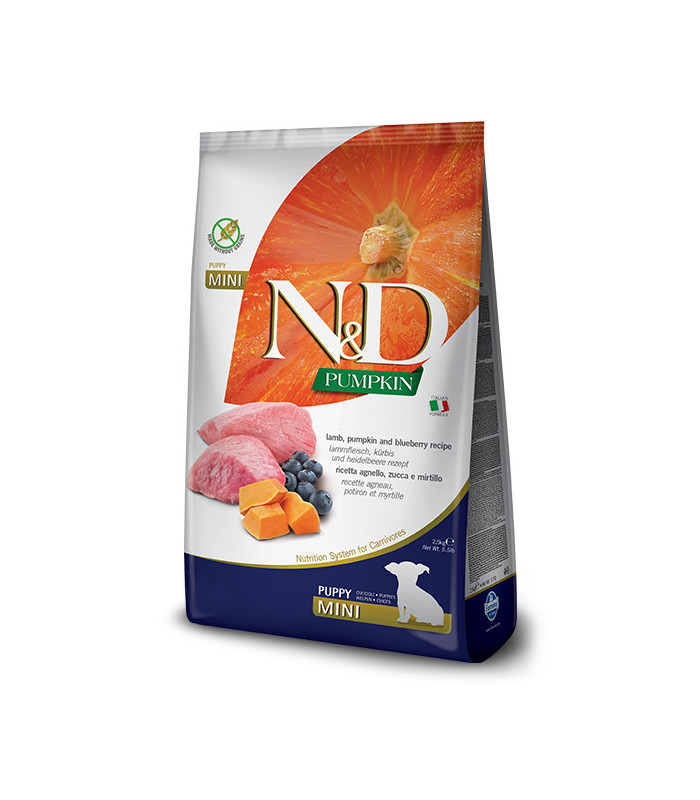 Farmina N&D GRAIN FREE Беззерновий сухий корм для цуценят дрібних порід з ягням, чорницею та гарбузом Farmina - 1 - 