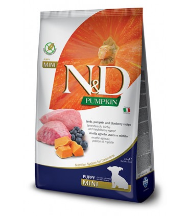 Farmina N&D GRAIN FREE Беззерновий сухий корм для цуценят дрібних порід з ягням, чорницею та гарбузом Farmina - 1 - 