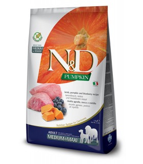 Farmina N&D GRAIN FREE Беззерновий сухий корм для собак средніхі та великих порід з ягням, чорницею та гарбузом Farmina - 1 - 