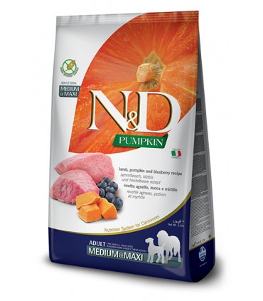 Farmina N&D GRAIN FREE Беззерновий сухий корм для собак средніхі та великих порід з ягням, чорницею та гарбузом Farmina - 1 - 