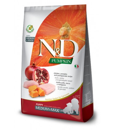 Farmina N&D GRAIN FREE Беззерновий сухий корм для цуценят средніх та великих порід з куркою, гранатом та гарбузом Farmina - 1 - 