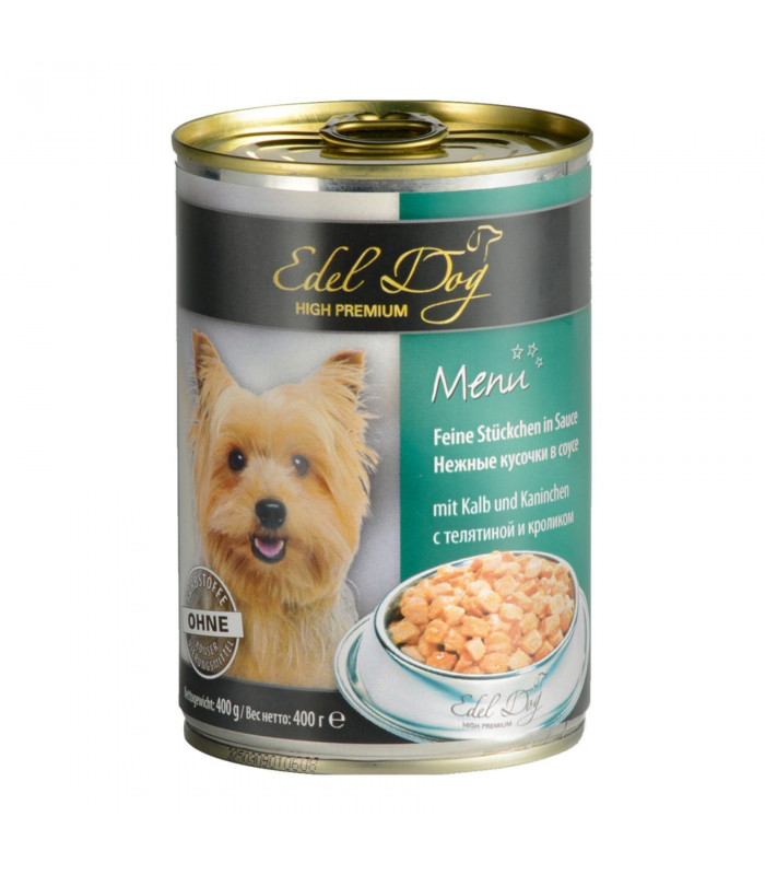 Корм Edel Dog вологий для собак з телятиною та кроликом 400г Edel - 1 - 4003024177013