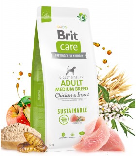 Корм для собак середніх порід Brit Care Dog Sustainable Adult Medium Breed з куркою та комахами Brit Care - 1 - 
