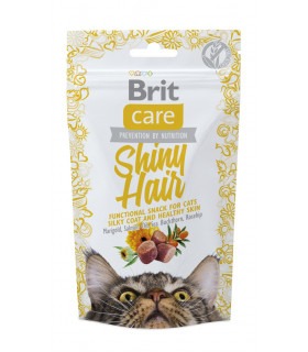 Ласощі Brit Care Shiny Hair для котів для шовковистого хутра і здорової шкіри  з лососем 50г Brit Care - 1 - 8595602521388