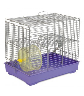 Клітка Природа для гризунів Міккі з колесом 37*25*30 хром/фіолетова