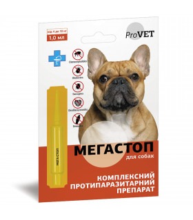 Краплі Природа ProVET Мега Стоп для собак від 4 до 10кг, проти ендо- та ектопаразитів, 1 піпетки по 1.0мл ProVET - 1 - 482308241