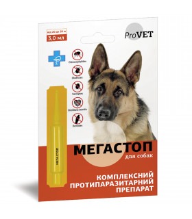 Краплі Природа ProVET Мега Стоп для собак від 20 до 30кг, проти ендо- та ектопаразитів, 1 піпетка по 3.0мл ProVET - 1 - 48230824