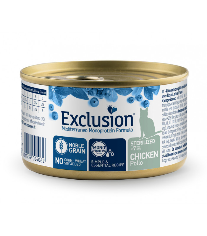 Exclusion Sterilized Chicken корм для стерилізованих котів віком від 7 років з куркою 85 г Exclusion - 1 - 8011259004086
