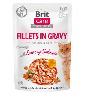 Корм Brit Care вологий для котів Бріт Кеа Кет з філе лосося в соусі 85г Brit Care - 1 - 8595602540525