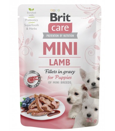 Корм Brit Care Mini Lamb вологий для цуценят з філе ягняти в соусі 85г Brit Care - 1 - 8595602534418