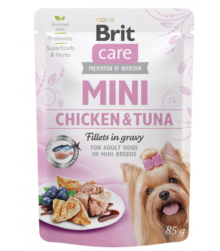 Корм Brit Care Mini Chicken&Tuna вологий для собак з філе курки та тунця в соусі 85г Brit Care - 1 - 8595602534425