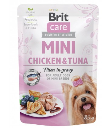 Корм Brit Care Mini Chicken&Tuna вологий для собак з філе курки та тунця в соусі 85г Brit Care - 1 - 8595602534425