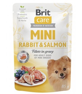 Корм Brit Care Mini Rabbit&Salmon вологий для собак з філе кролика та лосося в соусі 85г Brit Care - 1 - 8595602534432