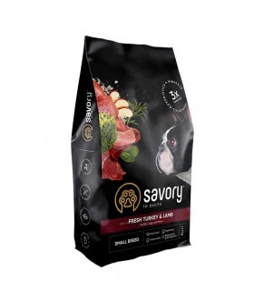 Корм SAVORY сухий для собак малих порід зі свіжим ягням та індичкою Savory - 1 - 
