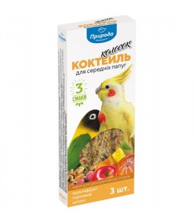 Колосок Природа Коктейль для середніх папуг (мультифрукт, горіх, цитрус) 90г Природа - 1 - 4823082400980
