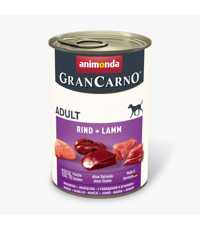 Вологий корм Animonda GranCarno Adult Beef + Lamb з яловичиною та ягням для собак Animonda - 2 - 