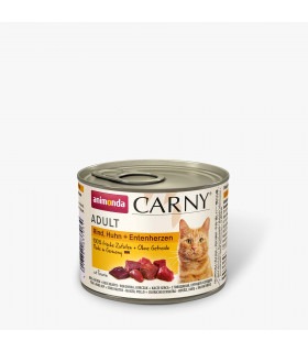 Вологий корм Animonda Carny Adult Beef, Chicken + Duck hearts з яловичиною, куркою та качиними серцями для котів Animonda - 1 -  2