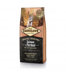 Корм для цуценят та молодих собак великих порід вагою від 25 кг Carnilove Salmon & Turkey Large Breed Puppy лосось та індичка Ca