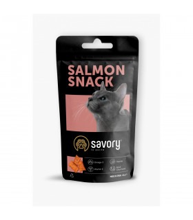 Ласощі для заохочення котів Savory Snack Salmon, подушечки з лососем, 60 г Savory - 1 - 4820232631454