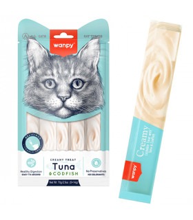 Рідкі ласощі для котів Wanpy Creamy Lickable Treats Tuna & Codfish тунець з тріскою Wanpy - 1 - 6927749871125