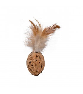 Іграшка Eastland М'яч регбі з мататабі для котів, з натуральної пробки, 6х4.5 см Eastland - 1 - 6970115703087